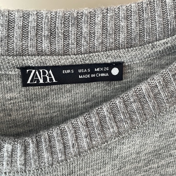 Zara Vented Soft Grey Sweatshirt Small - Picture 5 of 8